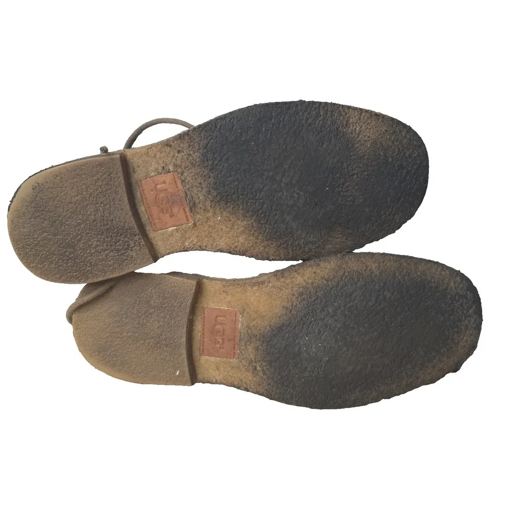 UGG TAN SUEDE OXFORD Dress SHOES Sheepskin Lining‎ Mens 10